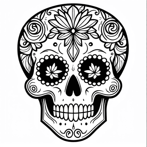 Sugar Skull coloring style
